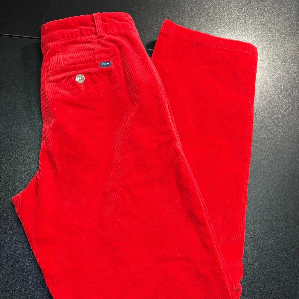 Polo‎ Ralph Lauren corduroy pants boys size 14 red Christmas festive - Picture 2 of 10